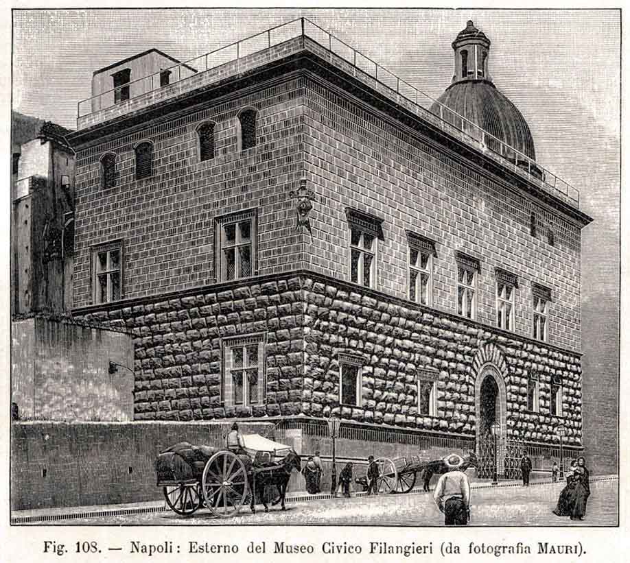 The Filangieri Museum after the relocation of Palazzo Como twenty meters back for the Risanamento works.