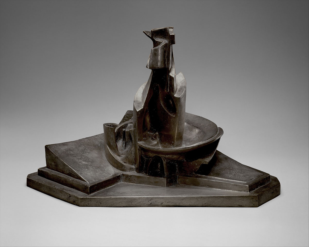 Umberto Boccioni, Sviluppo di una bottiglia nello spazio (post 1912), surmoulage in bronzo patinato, collezione privata Roberto Bilotti Ruggi d'Aragona